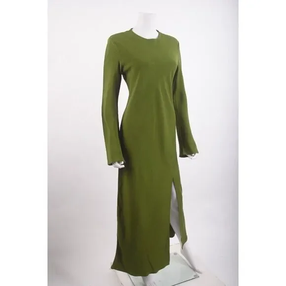 green dress with black belt Green Jacquard Fit and Flare Party Dress With Belt main image 1